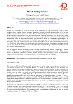 The Tall Buildings Initiative - Pacific Earthquake Engineering