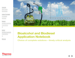 Bioalcohol and Biodiesel Application Notebook