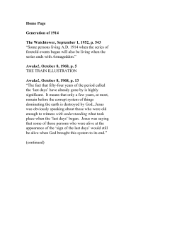 Jehovahs Witness Predicts with Awake Magazine