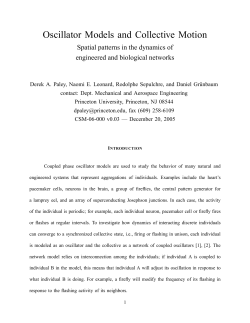 Oscillator Models and Collective Motion