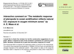 Interactive comment on &ldquo;The metabolic response of pteropods to