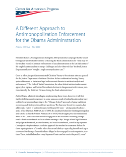 A Different Approach to Antimonopolization Enforcement for the