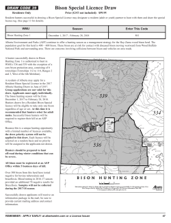 Bison Draw - Alberta`s regulations