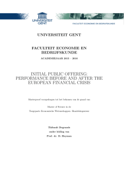 INITIAL PUBLIC OFFERING: PERFORMANCE BEFORE AND
