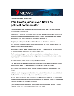 Paul Howes joins Seven News as political commentator