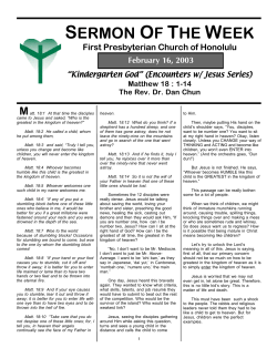 sermon of the week - First Presbyterian Church of Honolulu