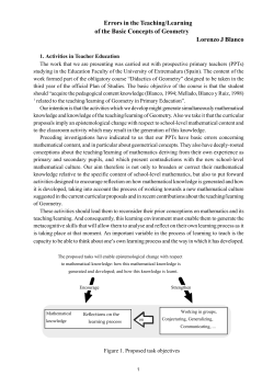 Errors in the Teaching/Learning of the Basic Concepts of Geometry