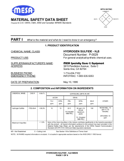Hydrogen Sulfide - MESA Specialty Gas