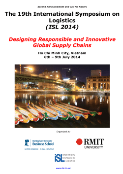 The 19th International Symposium on Logistics (ISL 2014)