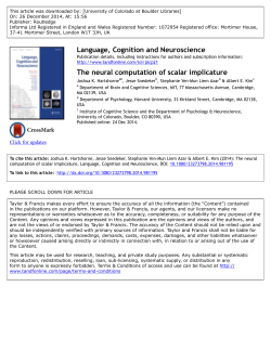 The neural computation of scalar implicature
