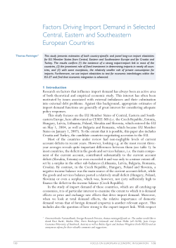 Factors Driving Import Demand in Selected Central, Eastern