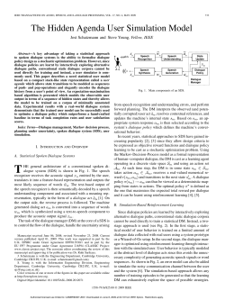 The Hidden Agenda User Simulation Model
