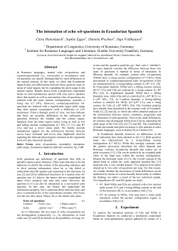 The intonation of echo wh-questions in Ecuadorian Spanish