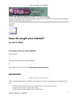 Have we caught your interest? - Plus Magazine