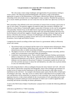 Can governments ever censor the web? A Literature Survey