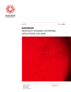 Nucleus Research Guidebook: Microsoft Dynamics Enterprise