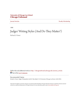 Judges` Writing Styles (And Do They Matter?)