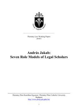 Seven Role Models of Legal Scholars