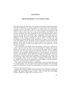 CHAPTER 6 FROM PROPHECY TO LITERATURE