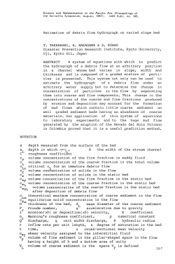 Estimation of debris flow hydrograph on varied slope bed T