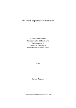 The Welsh impersonal construction