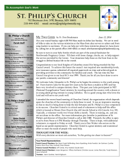 June 12, 2016 - St. Philips Catholic Church