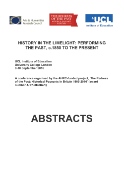 abstracts - Historical Pageants