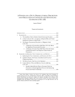 Prosecutorial Discretion and Obligation in United States Sentencing