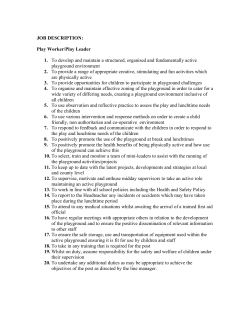 JOB DESCRIPTION: Play Worker/Play Leader 1