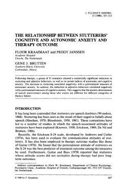 the relationship between stutterers` cognitive and autonomic anxiety