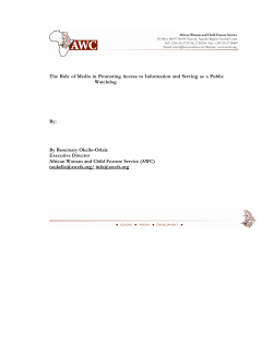 The Role of Media in Promoting Access to Information