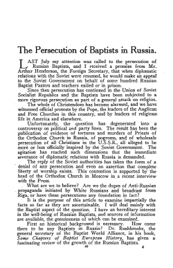 "The Persecution of Baptists in Russia," Baptist Quarterly 5.2