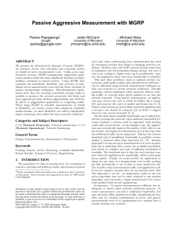 Passive Aggressive Measurement with MGRP