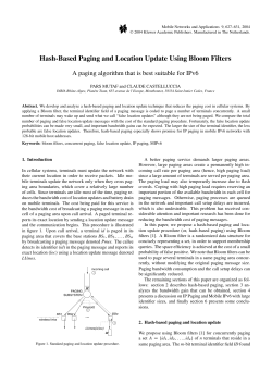 Hash-Based Paging and Location Update Using Bloom Filters