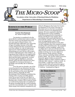 the micro -scoop - University of Maryland School of Medicine