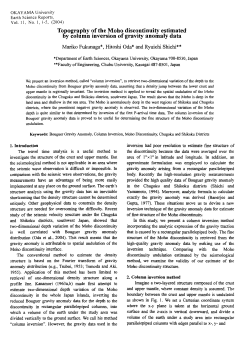Topography of the Moho discontinuity estimated 6y column
