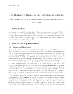 Dan Jurafsky`s ICSI Speech Guide