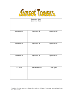 Complete the chart above by listing the residents of Sunset Towers