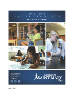July 1, 2015 1 - College of Saint Mary