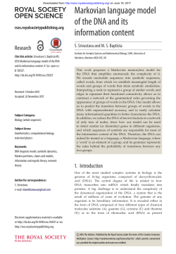 Markovian language model of the DNA and its information content
