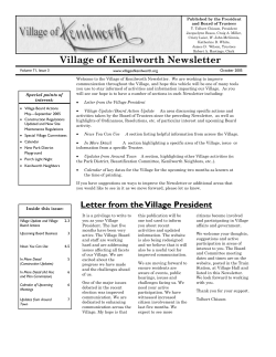 September and October Village Newsletter 2005