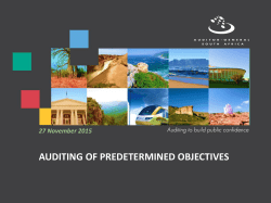 auditing of predetermined objectives