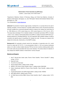 www.bio-protocol.org/e2010 Determination of H2O2 Generation by