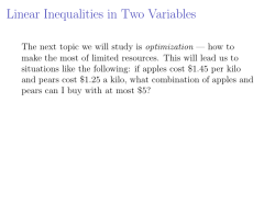 Linear Inequalities in Two Variables