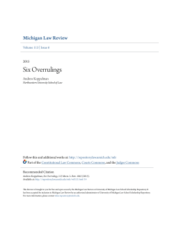 Six Overrulings - University of Michigan Law School Scholarship