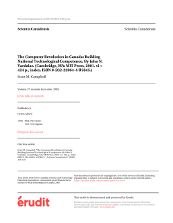 The Computer Revolution in Canada: Building National