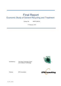 Economic Study of Solvent Recycling and Treatment