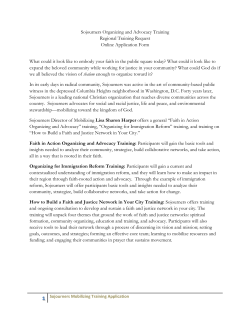 Sojourners Organizing and Advocacy Training Regional Training