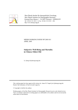 Subjective Well-Being and Mortality in Chinese Oldest Old