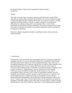 Revisiting Satiation - UCI School of Social Sciences